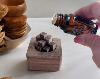 Wooden essential oil diffuser for desk, wood reed diffuser, car diffuser car scent