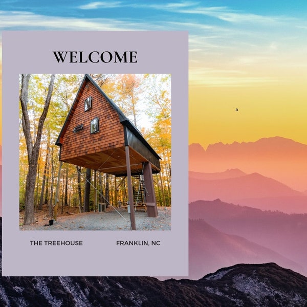 Airbnb Welcome Book Template, Host Manuel Guidebook Mountain Retreat