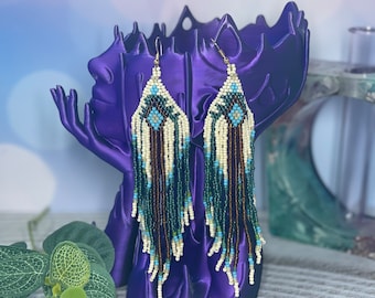 Beaded fringe earrings