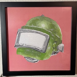 12&quot; x 12&quot; ALTYN HELMET with face shield - Acrylic Painting PRINT- From the video game Escape from Tarkov