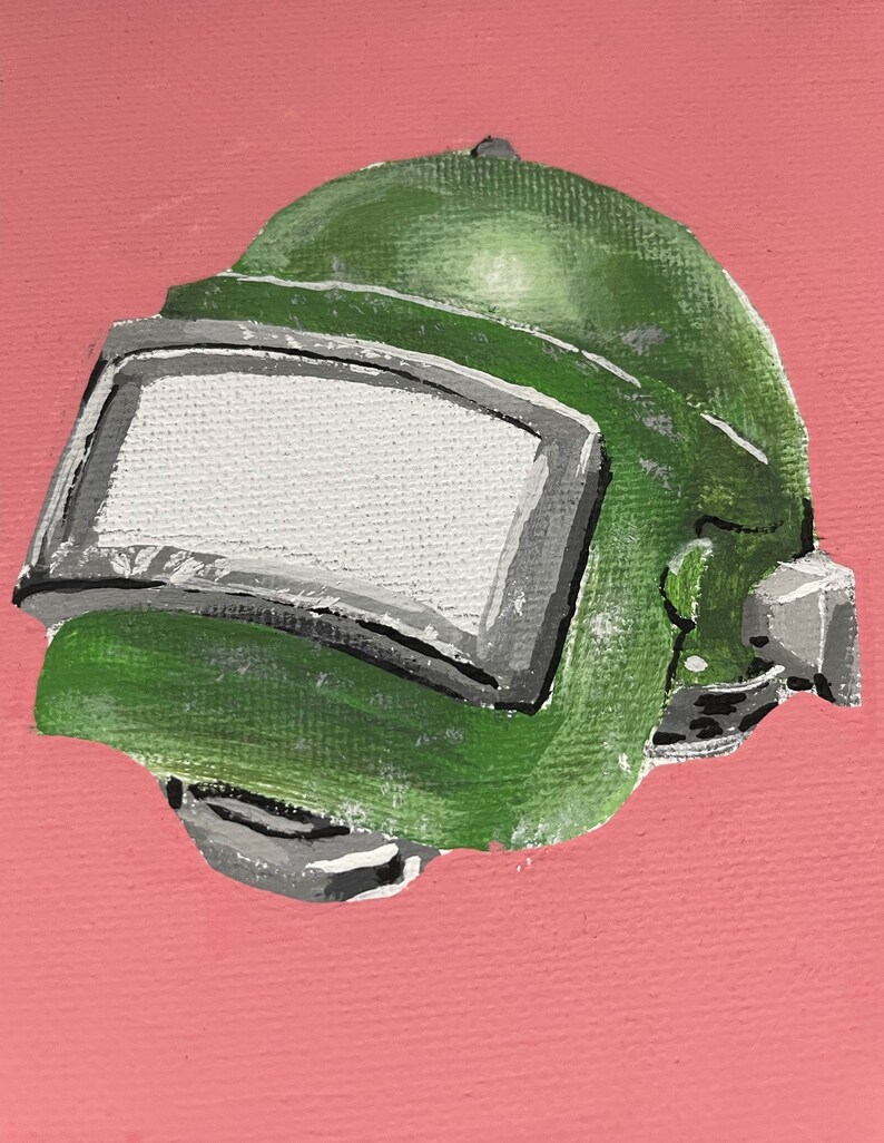 5 X 5 ALTYN HELMET With Face Shield Acrylic Painting From the Video Game Escape From Tarkov Etsy