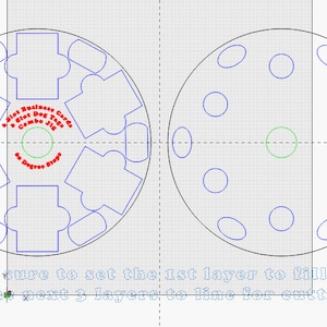 Ensemble 6 emplacements - D80 (80 mm) pour cartes de visite et plaque d'identification pour chien (montage rond 40 mm) - Téléchargement uniquement - 298 x 298 mm