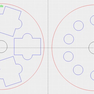 Tarjeta de visita de 5 ranuras para D80 (80 mm) Plantilla giratoria - Montaje central de 40 mm - Solo descarga