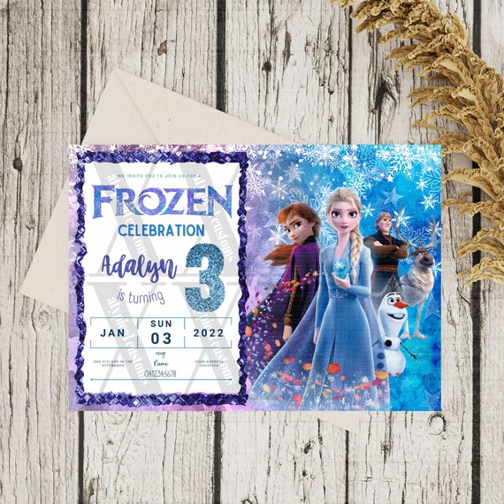 Frozen Theme Birthday Invite Girls Party Invite Frozen | Etsy