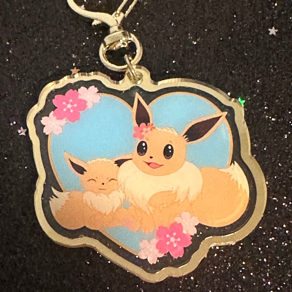 Anime Fox Gold Heart Charm/Keychain