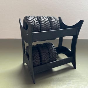 Rc Rock Crawler Tire Rack for trx4m and scx24, 1/18 & 1/24 scale 3D Printed Accessory for Traxxas and Axial Crawlers