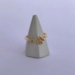 Crystal Butterfly Gold Ring