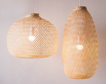 Set of 2 7.5” Bamboo Lamp Shades 
