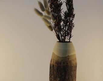 Vase fait main en bois de manguier | Décoration d'intérieur vintage rustique
