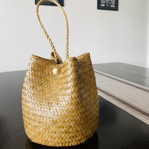 Straw Bag, Water Hyacinth Bag, Seagrass bags, holiday Bag, Handle Bag, Handmade Basket, Boho bag, Krajood bag, Plant handbag, Beach bag image 2