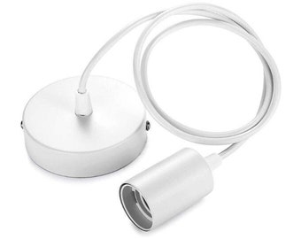 Vit metall taklampsladdset | Taklampsbaldakin