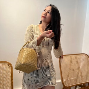 Straw Handbag | Straw Bag | Beach Bag | Straw Purse | Vintage Straw Bag | Vintage Handbag | Summer Bag | Straw Beach Bag | Handmade Bags