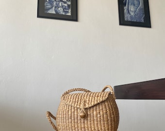 Straw Bag, Water Hyacinth Bag, Seagrass bags, holiday Bag, Handle Bag, Handmade Basket, Boho bag, Krajood bag, Plant handbag, Beach bag