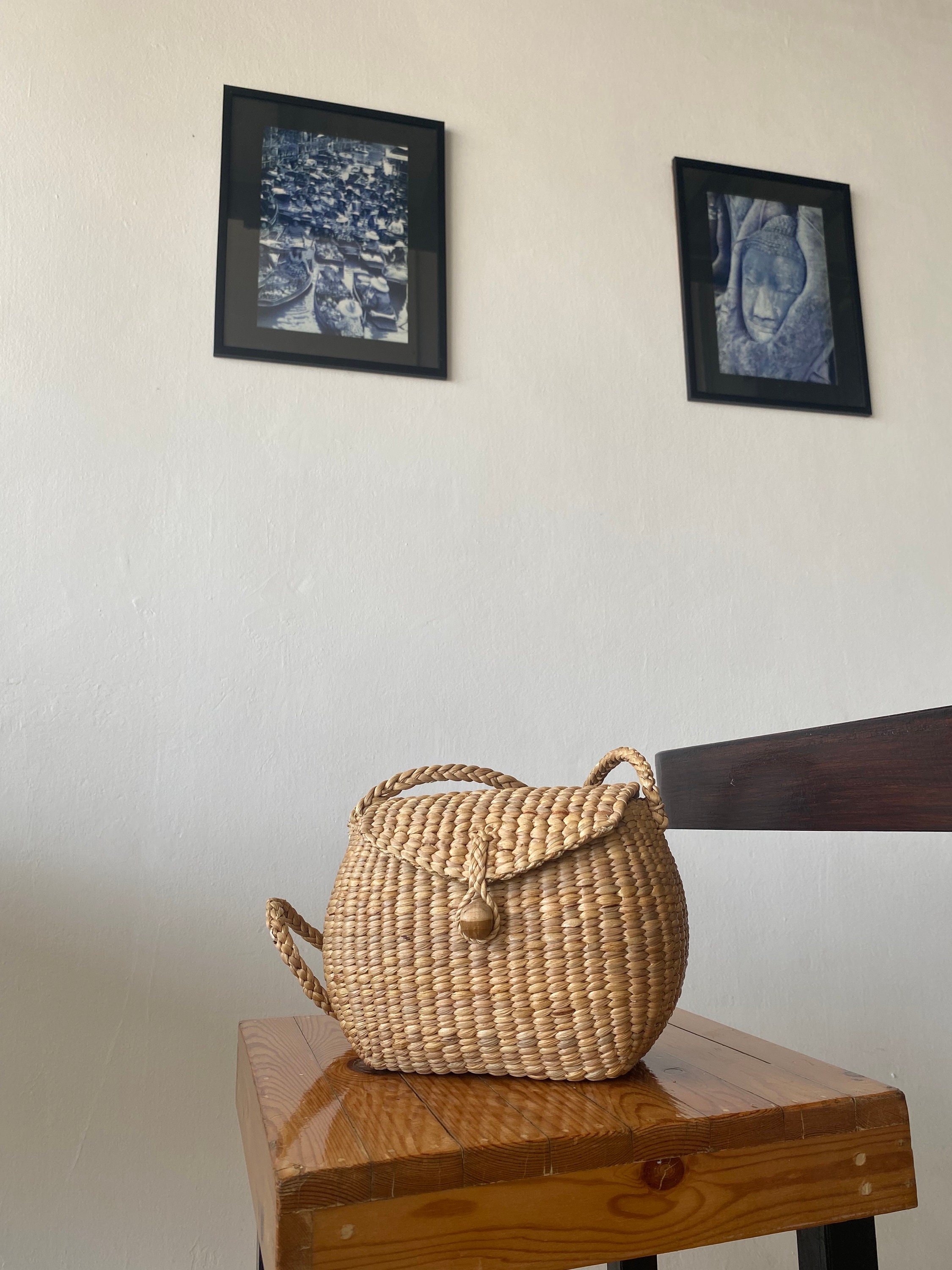 Natural Life Straw Backpack Tote BAG Floral Lined Water Hyacinth Woven Boho NWT Water Hyacinth Bag - Etsy main image 4