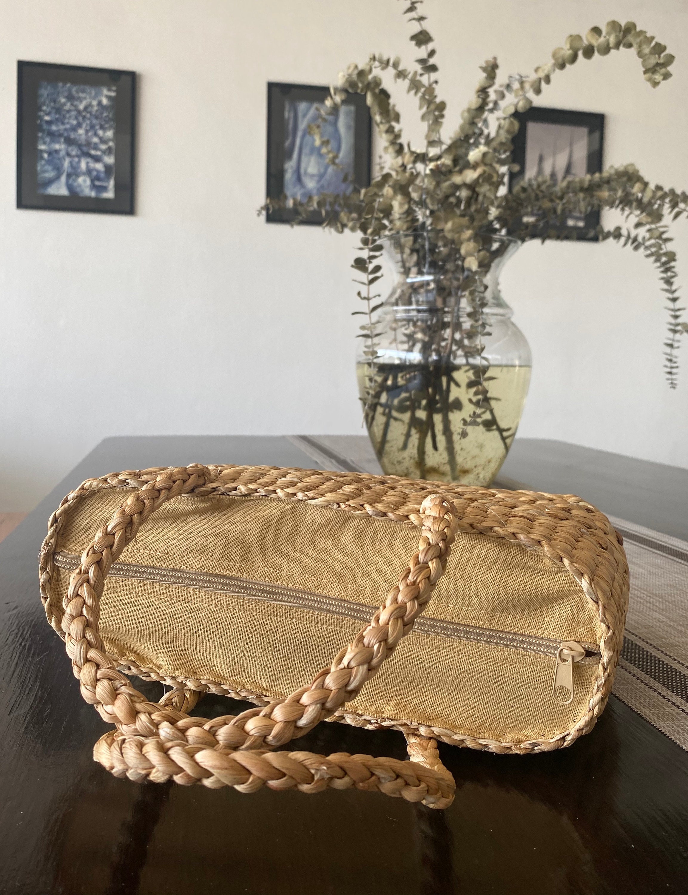 Handmade Water Hyacinth Boho Bag, Woven Beach Tote - Etsy