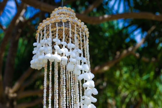 Elegant Shell Pendant Light | Seashell Chandelier | Modern Pendant Light | Large Chandelier | Boho Lighting | Shell Lamp Shade