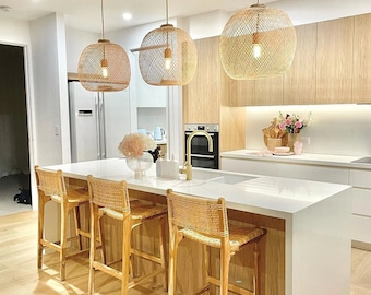 Eco-Friendly Flexible Bamboo Handmade Pendant Hanging Lamp, Natural Lighting for Weddings, Events, Restaurant, Yoga Decor – Unique Gift Idea