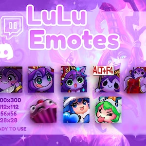 Lulu emotes League of Legends for Twitch Discord YouTube cute silly