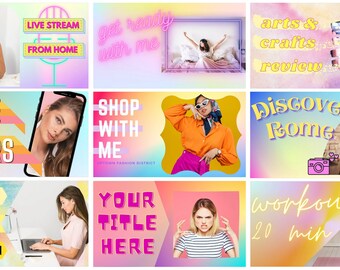 Youtube Thumbnail Vorlage | Canva Bearbeitbare Vorlagen | Gelber Farbverlauf Aquarell | Anpassbare Canva Templates | youtube art | Branding