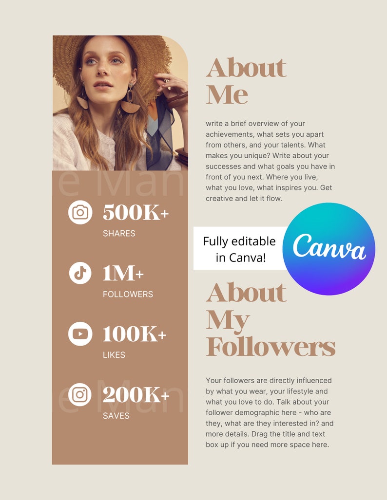 Influencer Media Kit and Rate Card Content Creator Rate Sheet UGC Rate