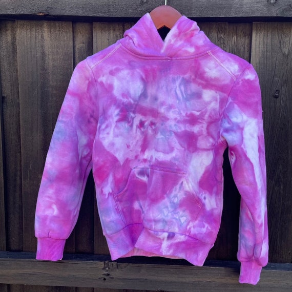 Sweat à Capuche Tie Dye Violet - Taille Enfant/adulte - Style Vintage Années 80 - Neuf Avec étiquette