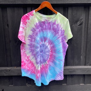 Adult Ladies - Handmade Ice Tie Dye Spiral T-shirt