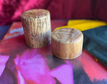 Handmade hardwood record crown. Record weight, record stabilizer, vinyl records, vinyl, record player, 45s, lead shot filled