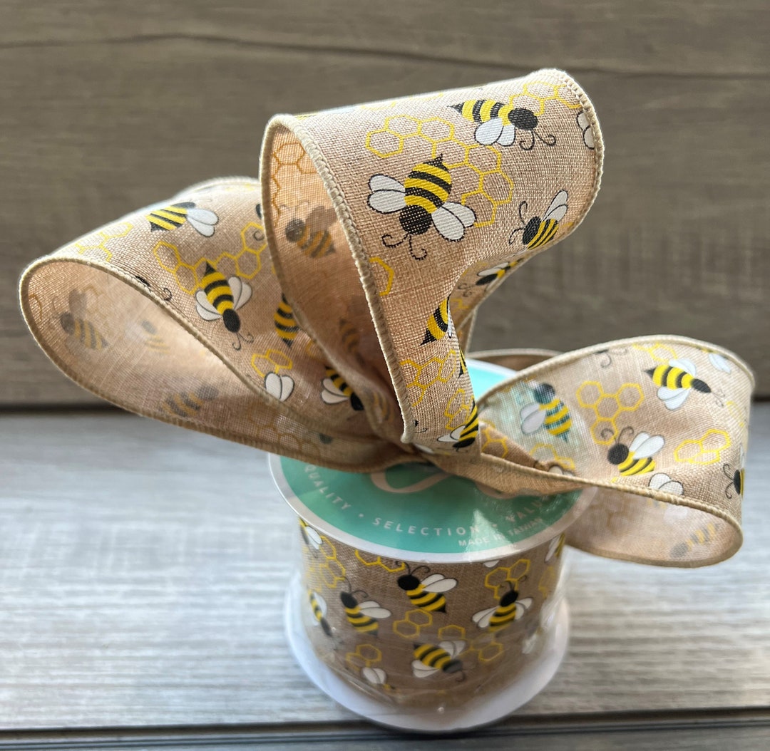 Bee Wired Ribbon by the Roll 2.5