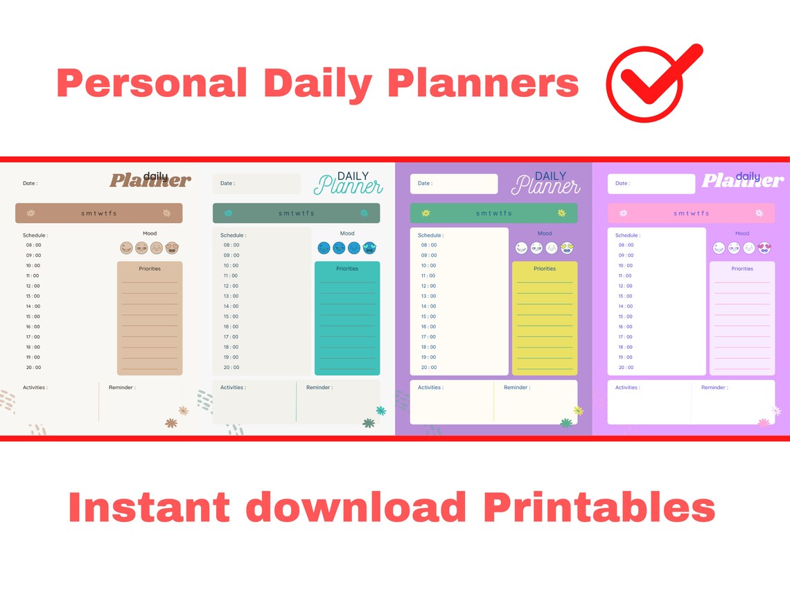 2023 Personal Daily Planner Instant Download Printable Etsy