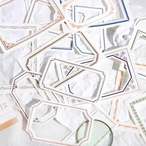40 szt., wycinana ramka papierowa, zabytkowe pamiątki, scrapbooking, notatki, majsterkowanie, kolaż, artykuły do dziennika, dziennik śmieci, L21