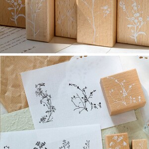 Vintage bloem houten stempel, dagboekbenodigdheden, scrapbooking, collage, knutselen, ongewenste dagboek, achtergrondversiering, SP11 afbeelding 8