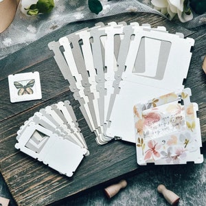 16 tarjetas troqueladas para marcos de fotos, marcos de películas, suministros para diarios, álbumes de recortes, collages, manualidades, diarios basura, 925