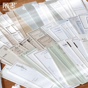 30 pezzi, etichette lunghe in carta ruvida, effimeri in carta vintage, promemoria, etichette, forniture per diari, scrapbooking, artigianato, collage, diario di scarto, L012