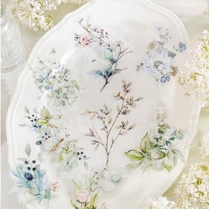 20 peças, Adesivo de PET de buquê grande, Suprimentos para diário, Álbum de recortes, Artesanato, Diário de sucata, Colagem, Buquê, Floral retrô, Flor, Algodão, ST33