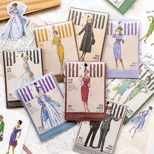 40pcs, Retro Ladies Sticker, Vintage Ephemera, Scrapbook, Collage, Junk Journal, Crafting, Fashion Lady, girl sticker, journal supplies, ST3