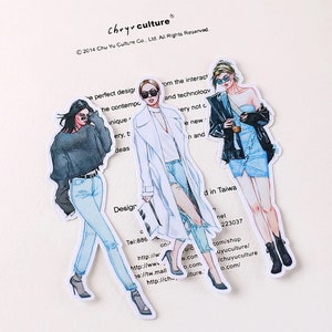 20 pezzi, Adesivo City Girl, Forniture per diario, Scrapbooking, Collage, Artigianato, Adesivo per pianificatore, Bullet Journal, Adesivo per persone, Ragazza alla moda
