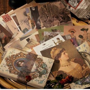 50 stuks, retroposter, papieren bundel, vintage kortstondige voorwerpen, achtergrond verfraaien, plakboek, collage, ongewenste dagboek, tijdschriftbenodigdheden, PP15