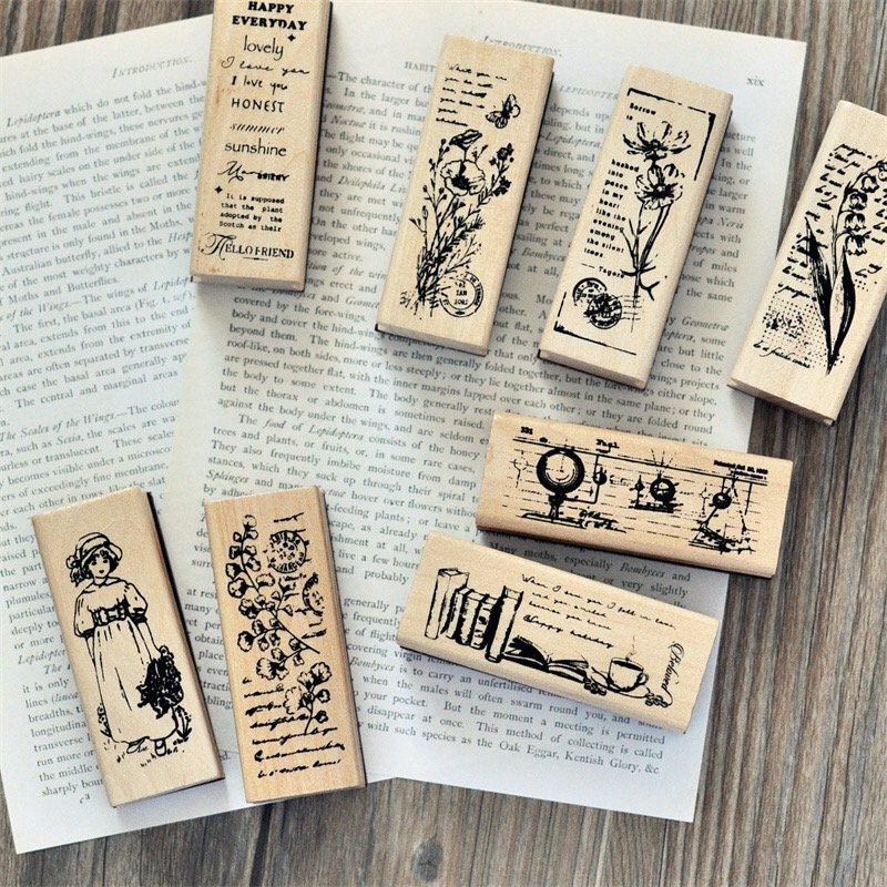 Vintage Date Wooden Rubber Stamp Diy Junk Journal Supplies - Temu
