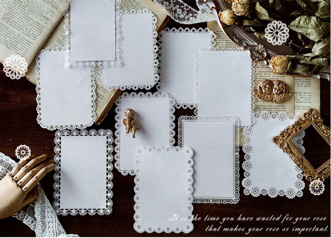 10pcs Diecut, Lace Paper, Background Embellishment, Vintage Paper