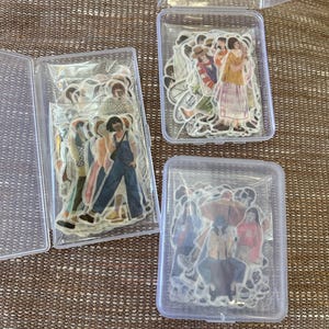 Liquidación, juego de 80 pegatinas de niño y niña, útiles para diarios, álbumes de recortes, collages, pegatinas para planificadores, pegatinas de personas, pegatinas de damas, CL