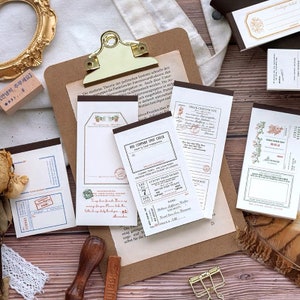 50 pezzi, etichette per biglietti vintage, carta effimera, promemoria, scrapbooking, artigianato, collage, diario di scarto, forniture per diario, ricevuta retrò, L32