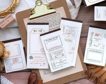 50pcs, Vintage Ticket Label, Paper Ephemera, Memo, Scrapbooking, Crafting, Collage, Junk Journal, Journal Supplies, Retro Receipt, L32
