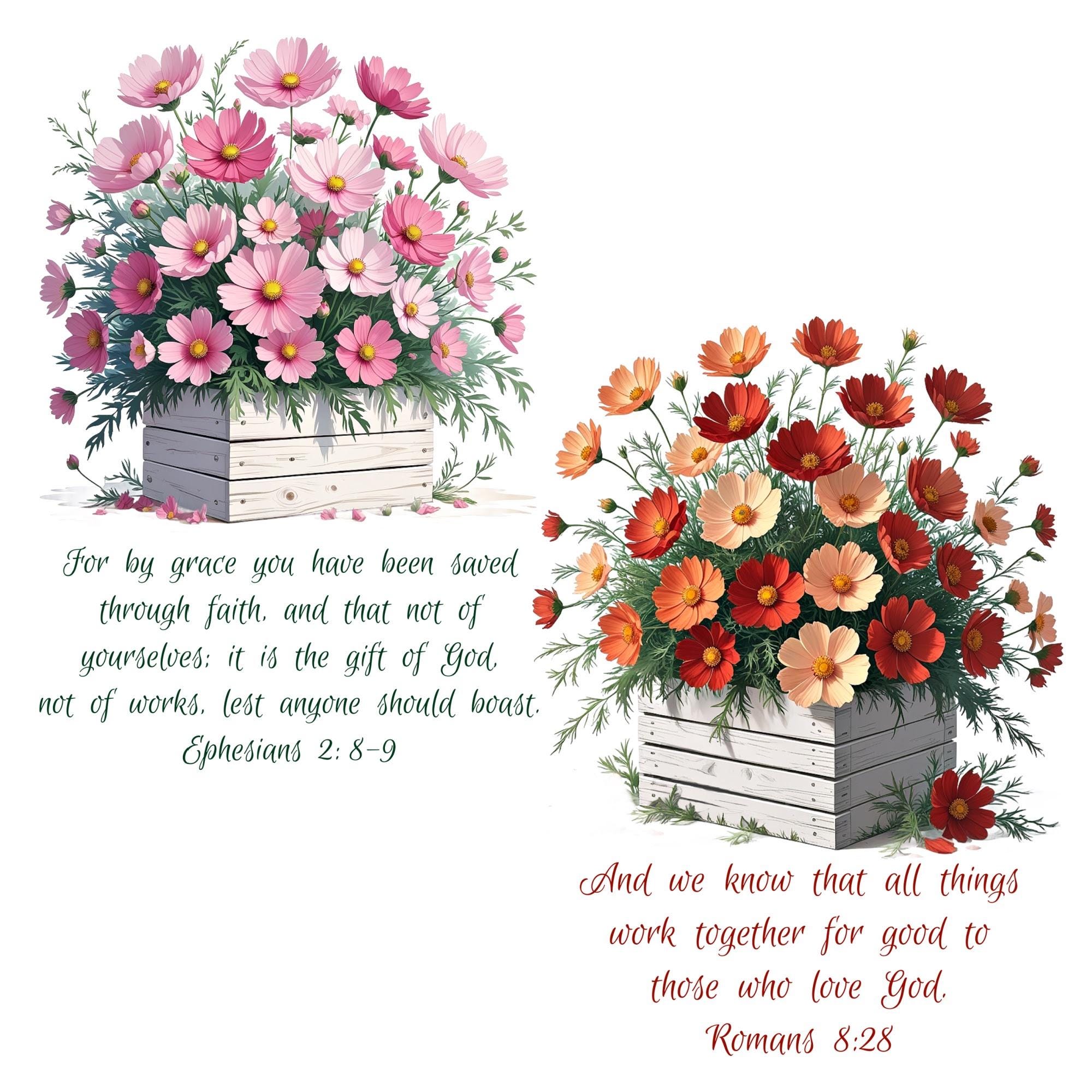 Bible Verse Clipart Bundle, Scripture Floral Designs, Inspirational ...