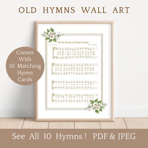 Hymns Prints Herunterladbare Bundle für Wandkunst und Hymnenkarten Bundle in PDF und JPEG Christian Decor Scrapbooking oder Journaling Crafts