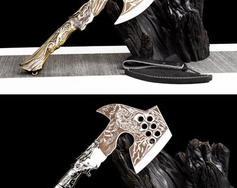 Mechanical Tomahawk Samurai Knife Axe katana High manganese steel laser engraving