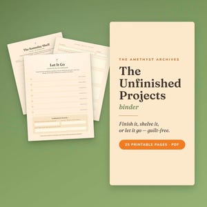 Printbare tracker voor onafgemaakte projecten, planner voor knutselprojecten en hobby's, map voor projecten in uitvoering, organizer voor ADHD (PDF)