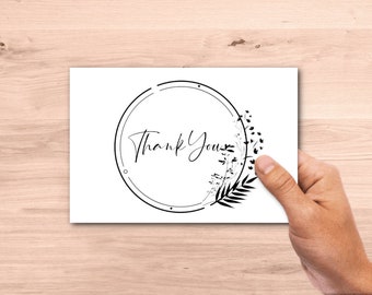 Printable Thank You Card, Thank You Note, Instant Download Card, Wedding Thank You Card, Baby Shower Thank You Card, Digital Thank You