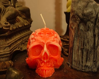 Red Skull Candle | 50/50 Paraffin Soy Wax | Vegan Candle | Goth Candle | Eco-Friendly | Horror Candle