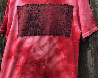 Upcycled Batik T-Shirt Men's Top Size S Techno Punk Psy Goa Tribal Tekno Rave Wear