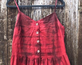 100% Baumwolle/Leinen Kleid Boho Hippie Festival Sommer Kleid GR S/M